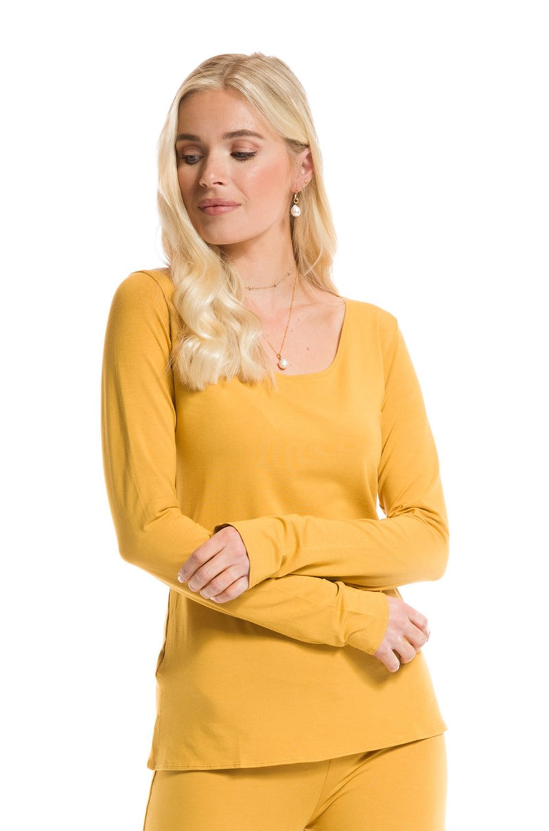 BAMBOO LONG SLEEVE TOP TIBETAN YELLOW