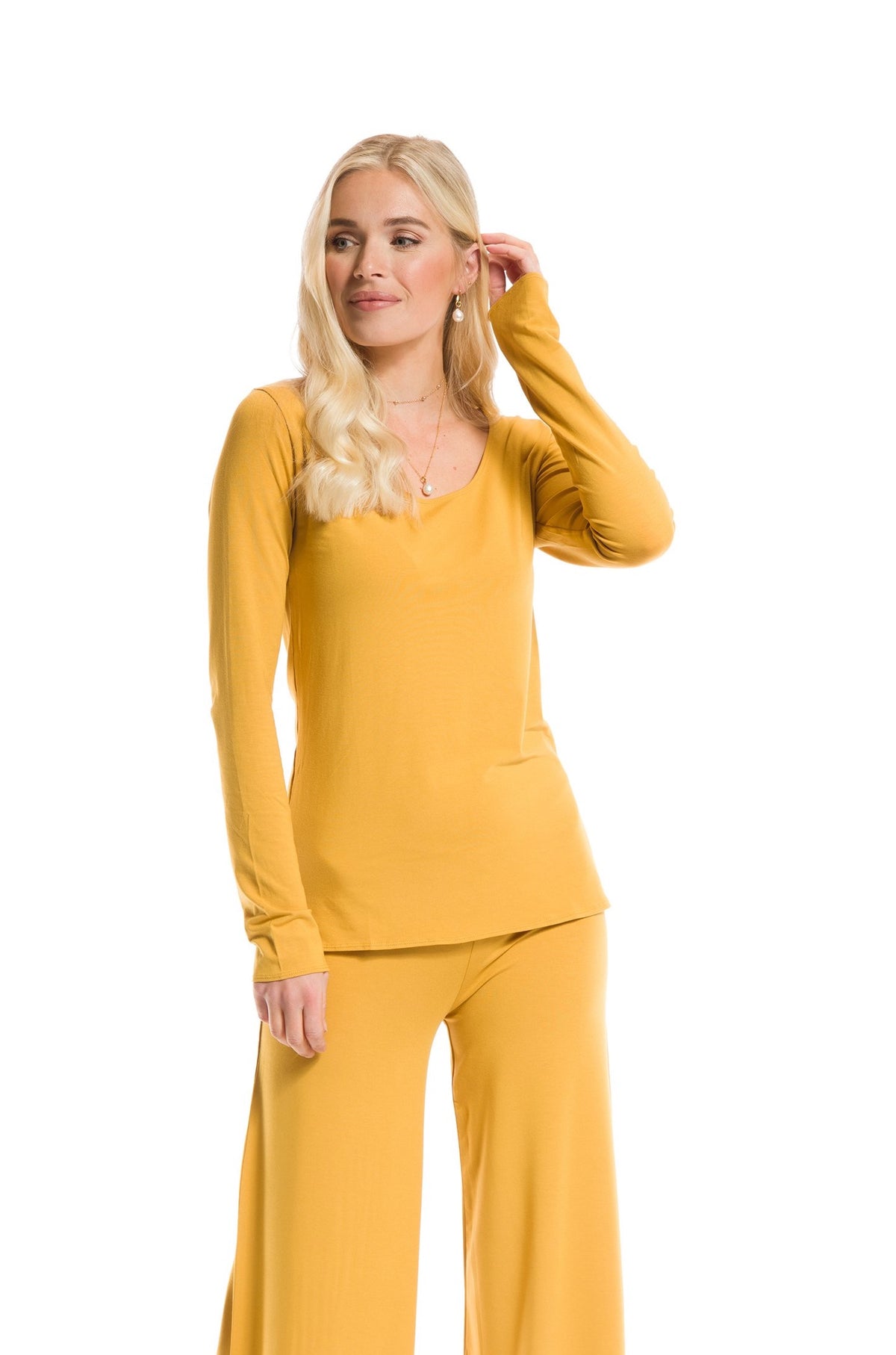 BAMBOO LONG SLEEVE TOP TIBETAN YELLOW