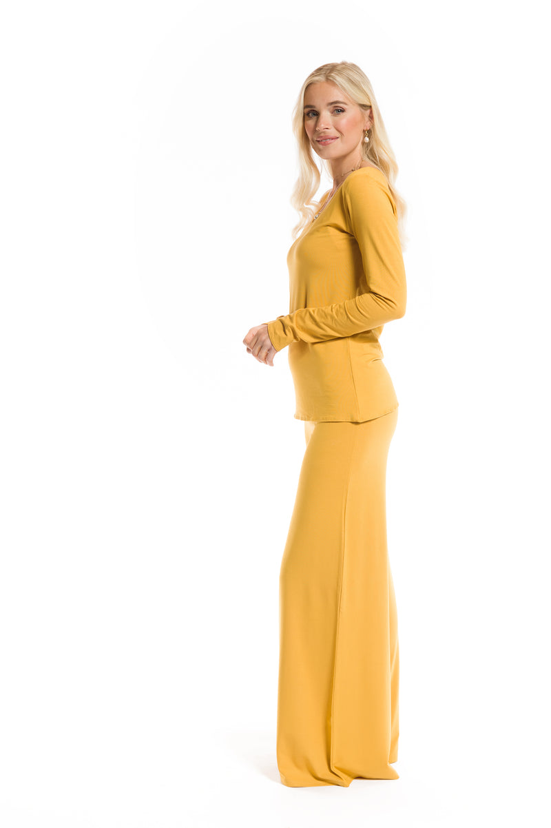 BAMBOO LONG SLEEVE TOP TIBETAN YELLOW