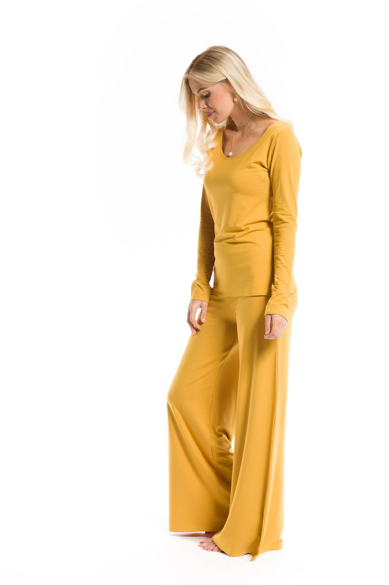 BAMBOO LONG SLEEVE TOP TIBETAN YELLOW