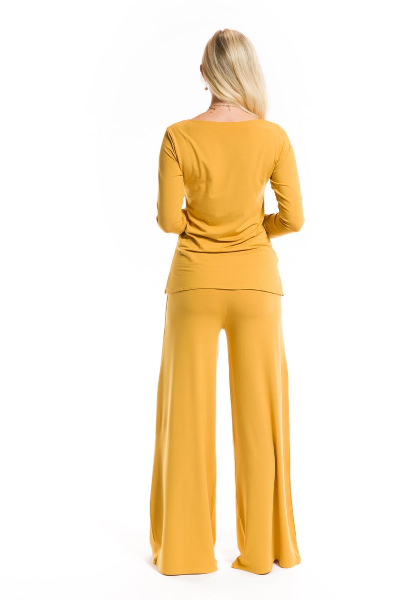 BAMBOO LONG SLEEVE TOP TIBETAN YELLOW