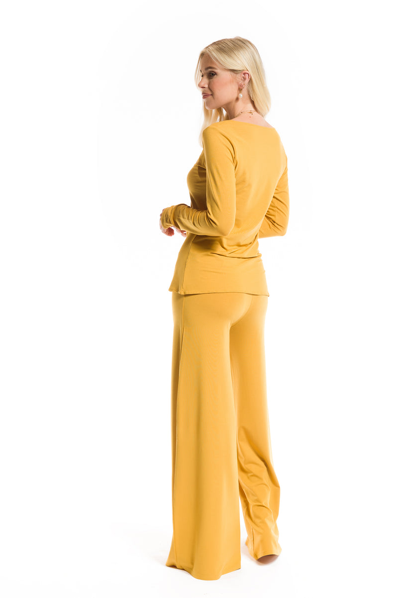 BAMBOO LONG SLEEVE TOP TIBETAN YELLOW