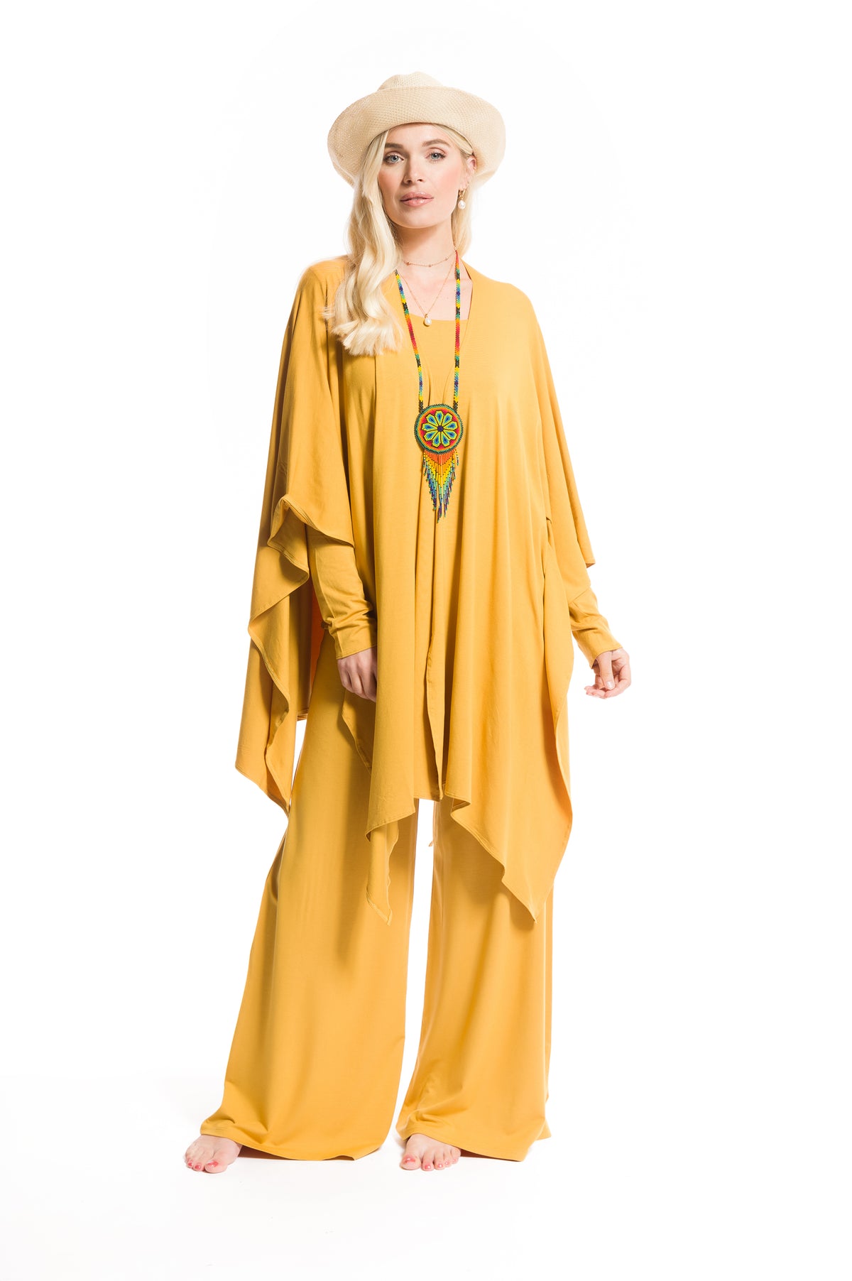 BAMBOO LONG SLEEVE TOP TIBETAN YELLOW
