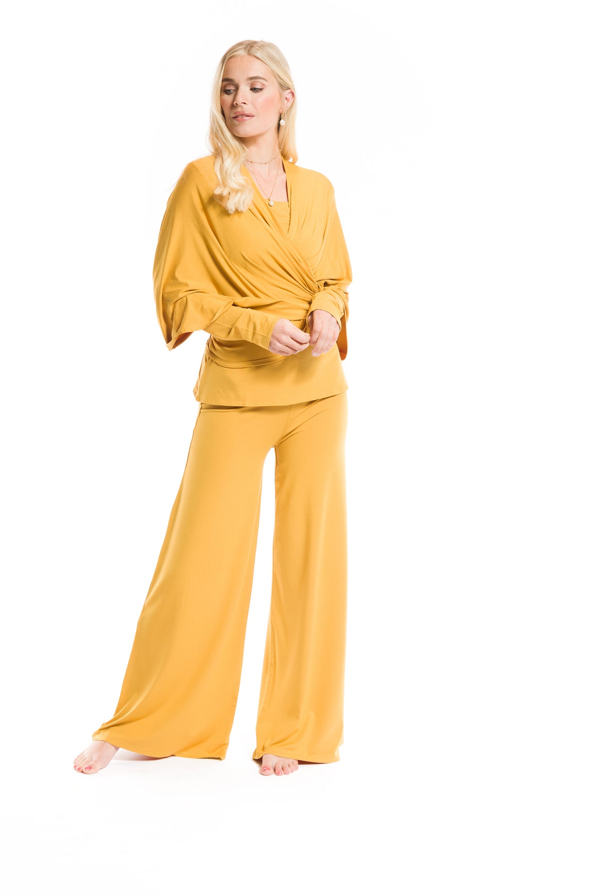 BAMBOO LONG SLEEVE TOP TIBETAN YELLOW