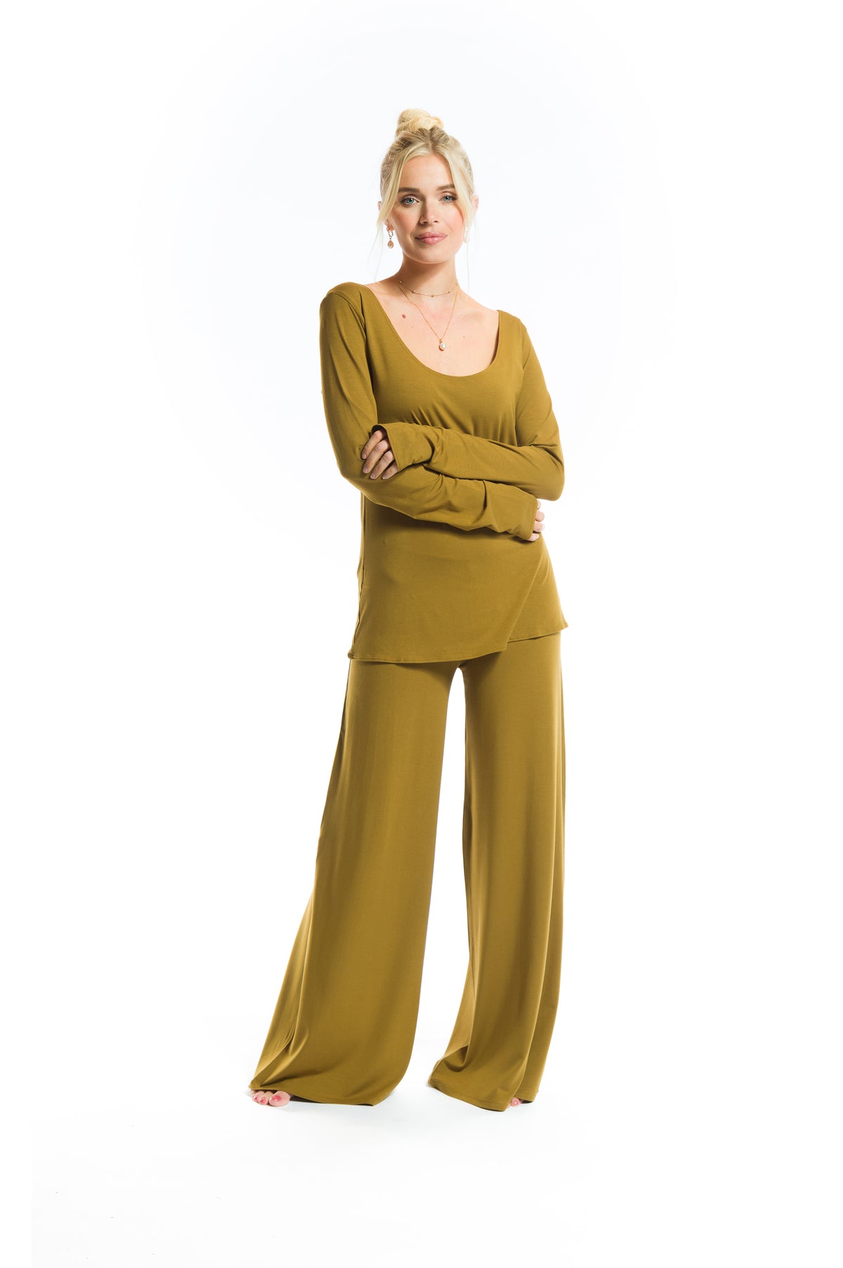 BAMBOO LONG SLEEVE TOP PISTACHIO