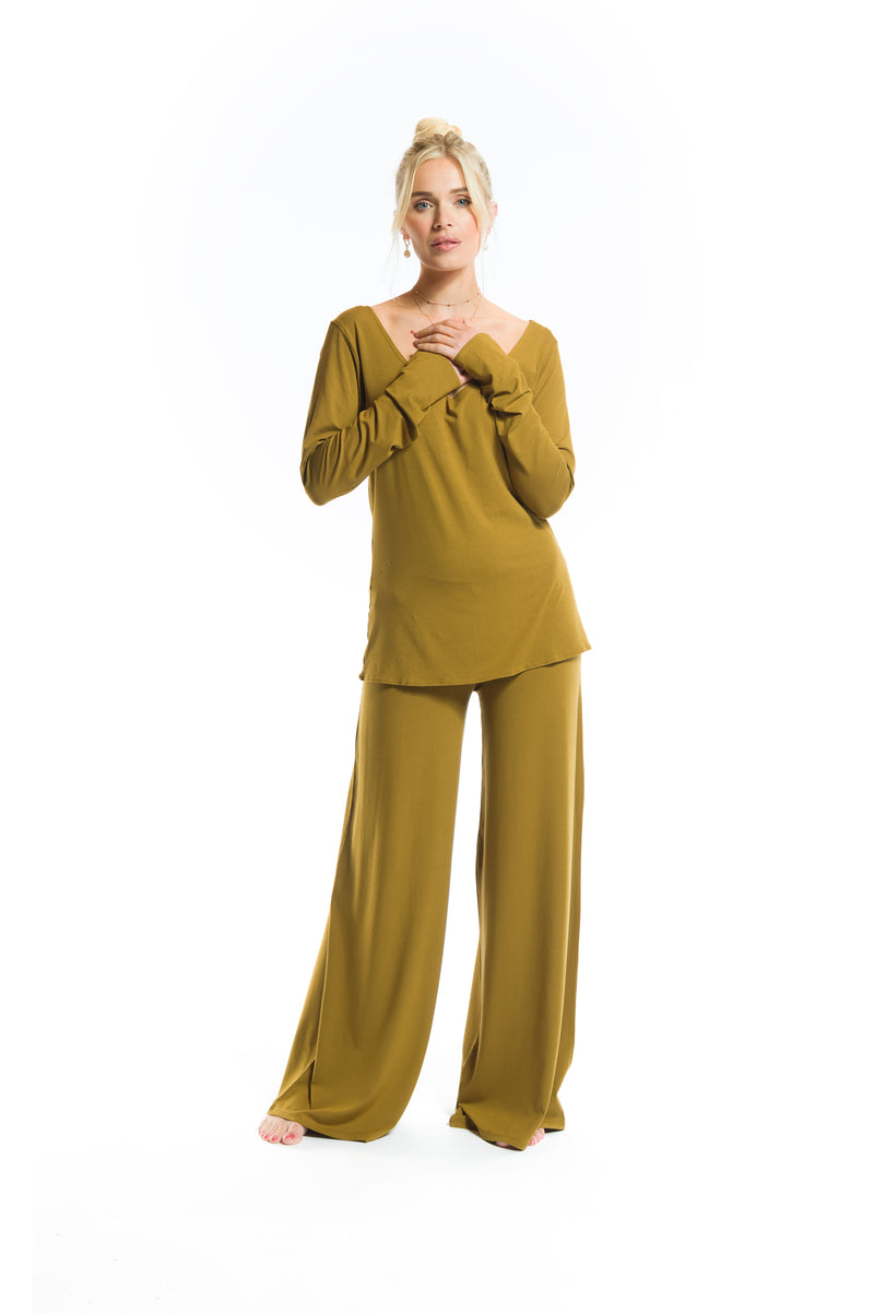 BAMBOO LONG SLEEVE TOP PISTACHIO