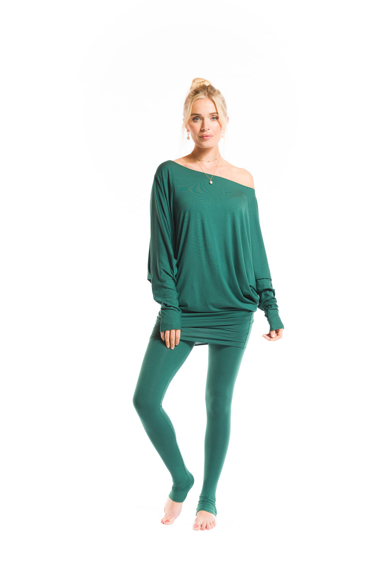 BAMBOO RAGLAN TOP WITH SCARF FLORESTA