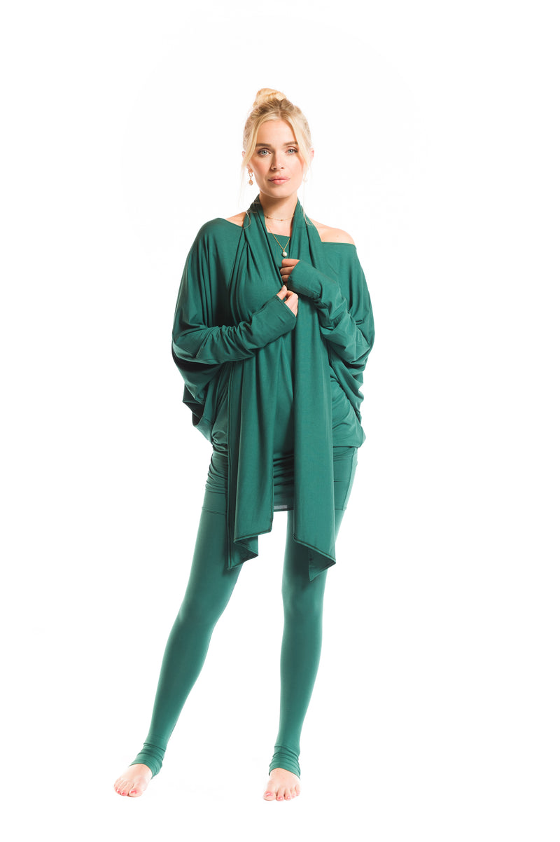 BAMBOO RAGLAN TOP WITH SCARF FLORESTA