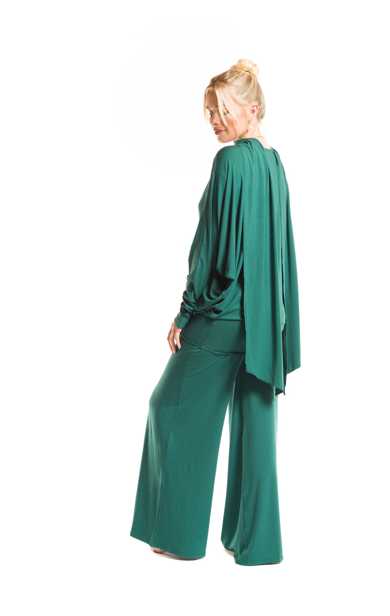 BAMBOO RAGLAN TOP WITH SCARF FLORESTA