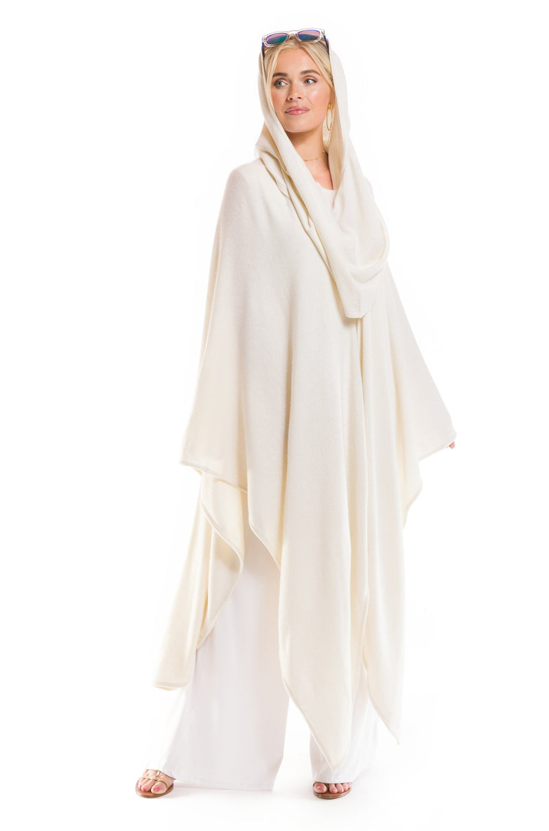 100% 4 PLY AVALON CASHMERE CAPE WINTER WHITE