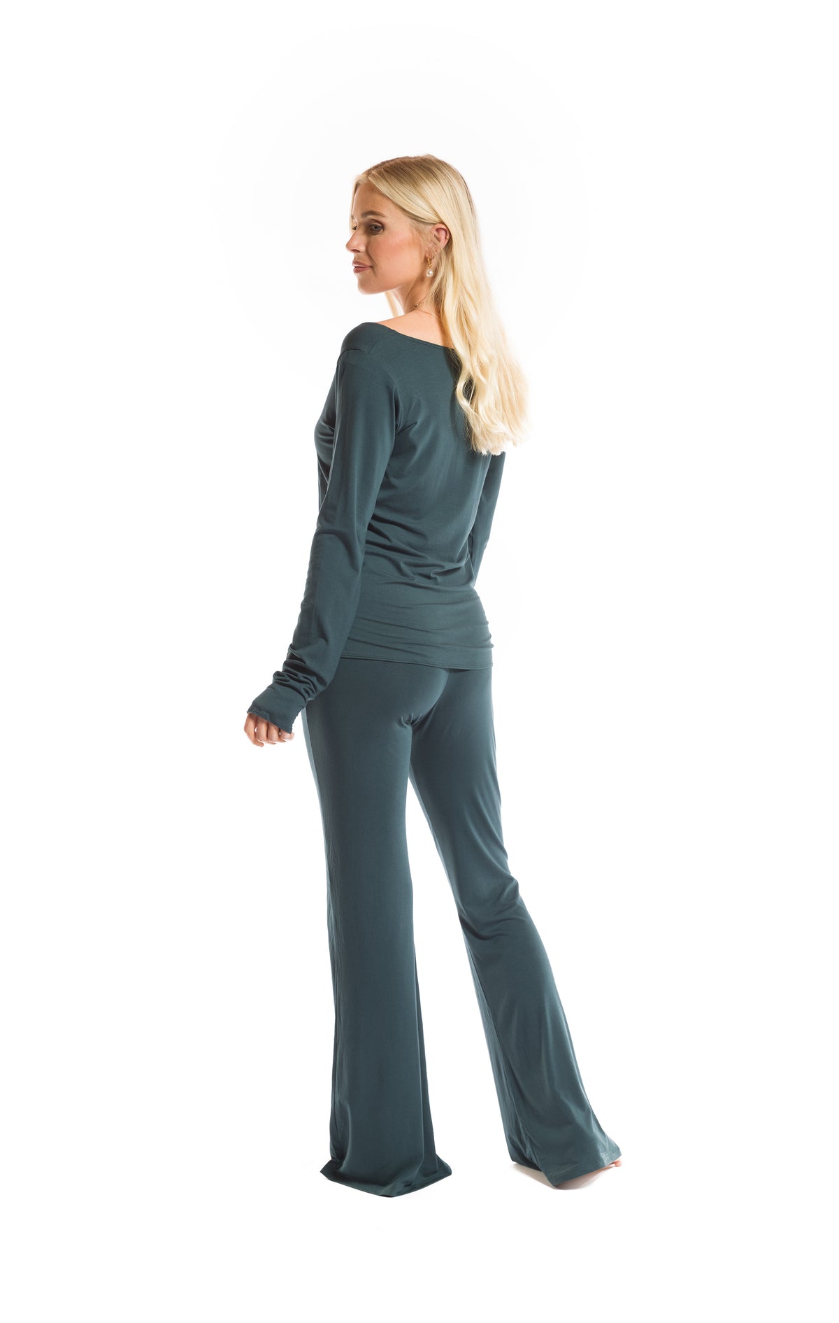 BAMBOO LONG SLEEVE TOP OCEAN GREEN