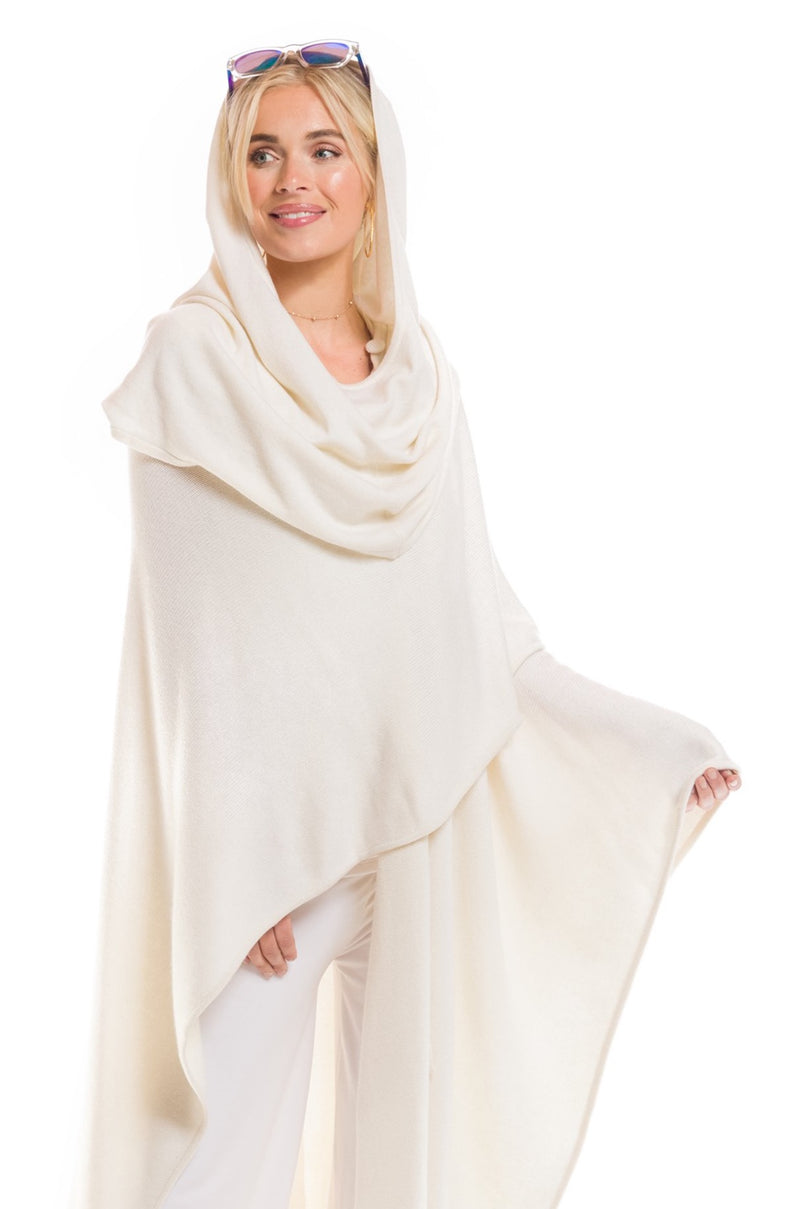 100% 4 PLY AVALON CASHMERE CAPE WINTER WHITE