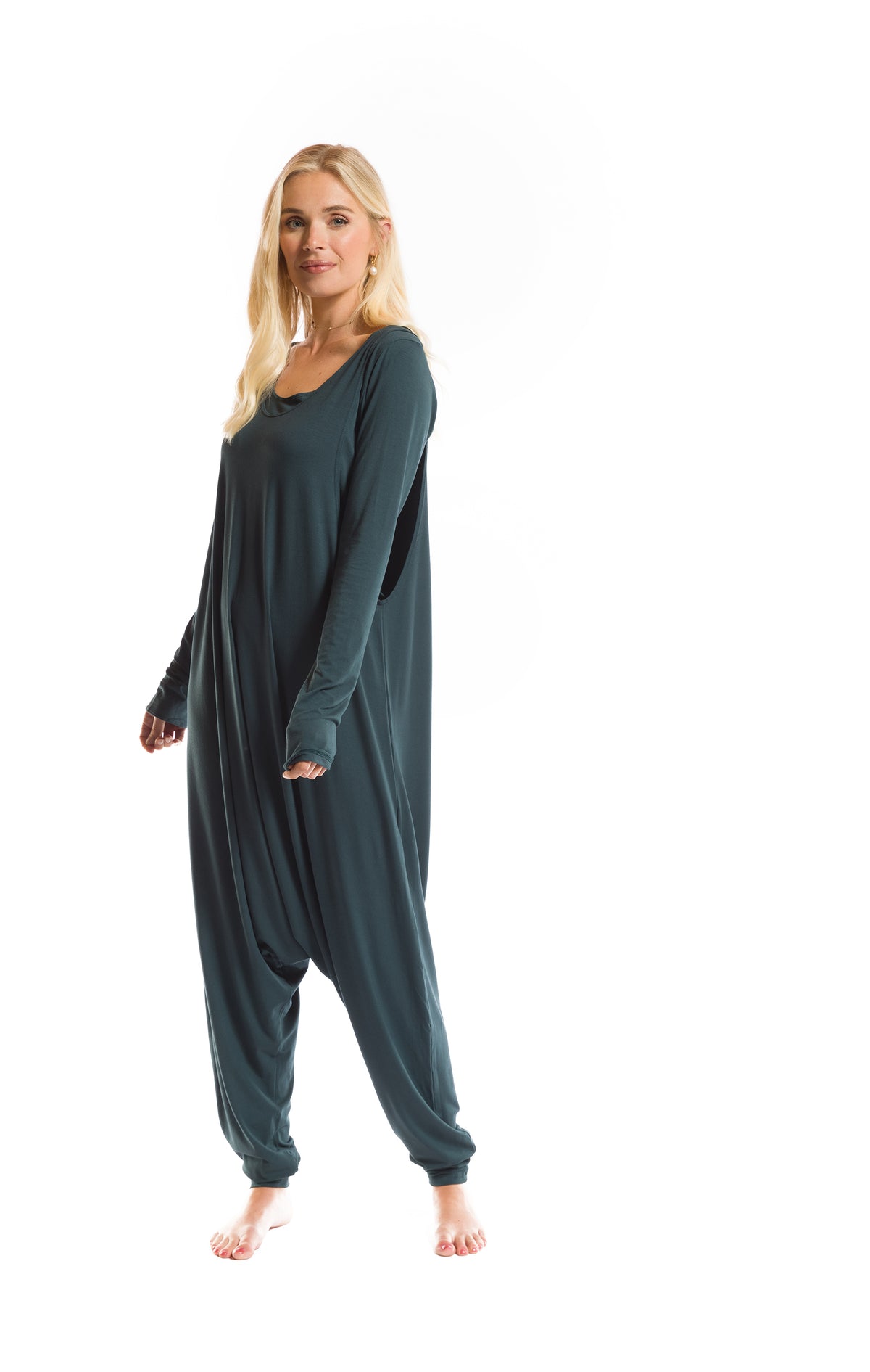BAMBOO LONG SLEEVE TOP OCEAN GREEN
