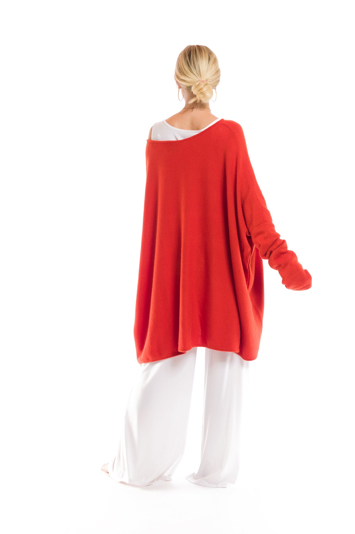 100%4 PLY CASHMERE SNUGGLE BOX JUMPER SPICY ORANGE