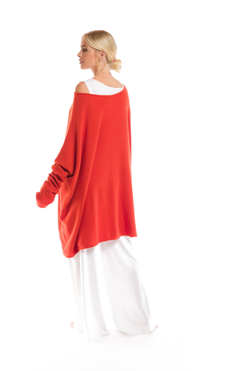 100%4 PLY CASHMERE SNUGGLE BOX JUMPER SPICY ORANGE