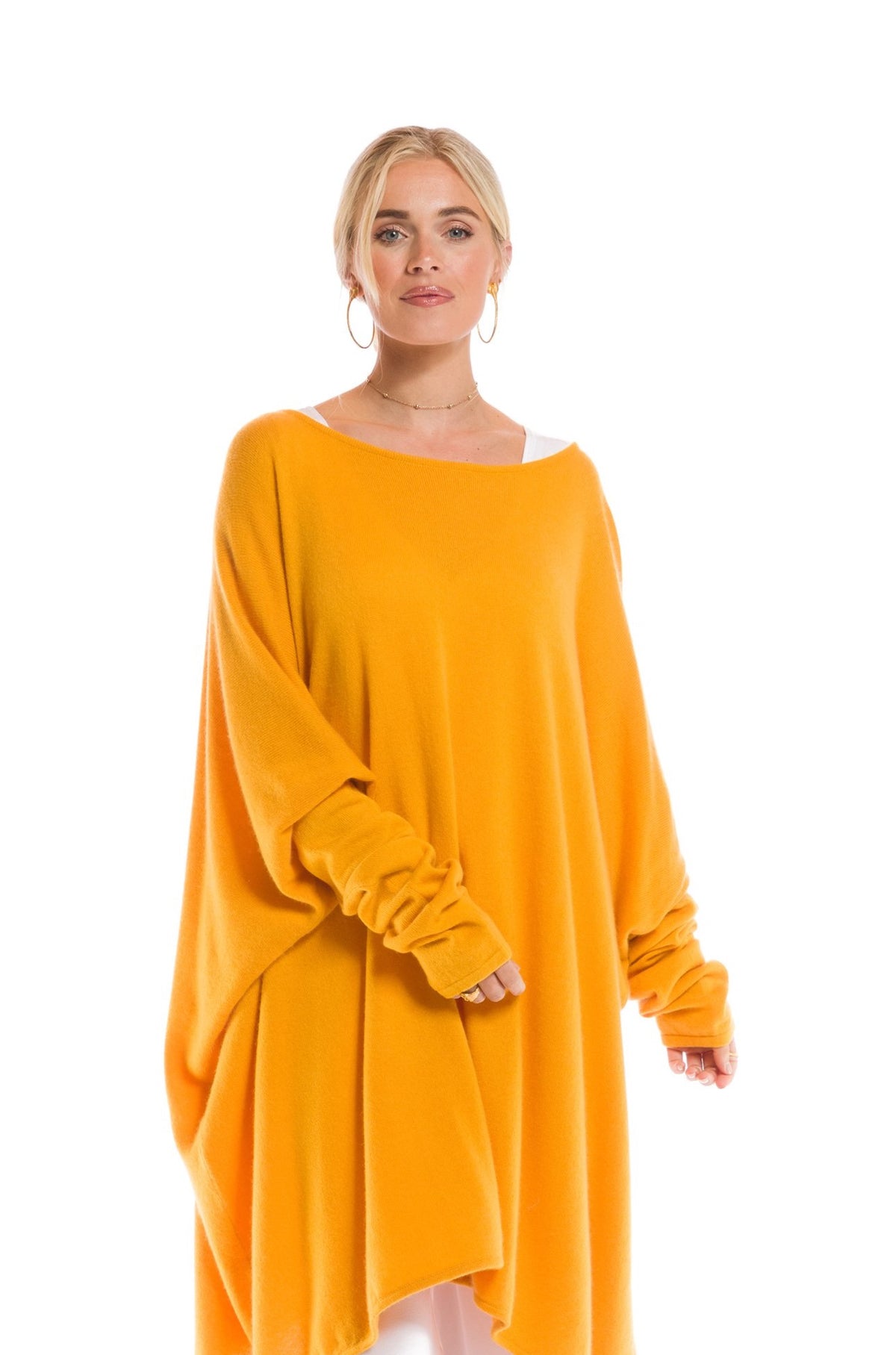 100% 2 PLY CASHMERE SNUGGLE BOX JUMPER TIBETAN YELLOW
