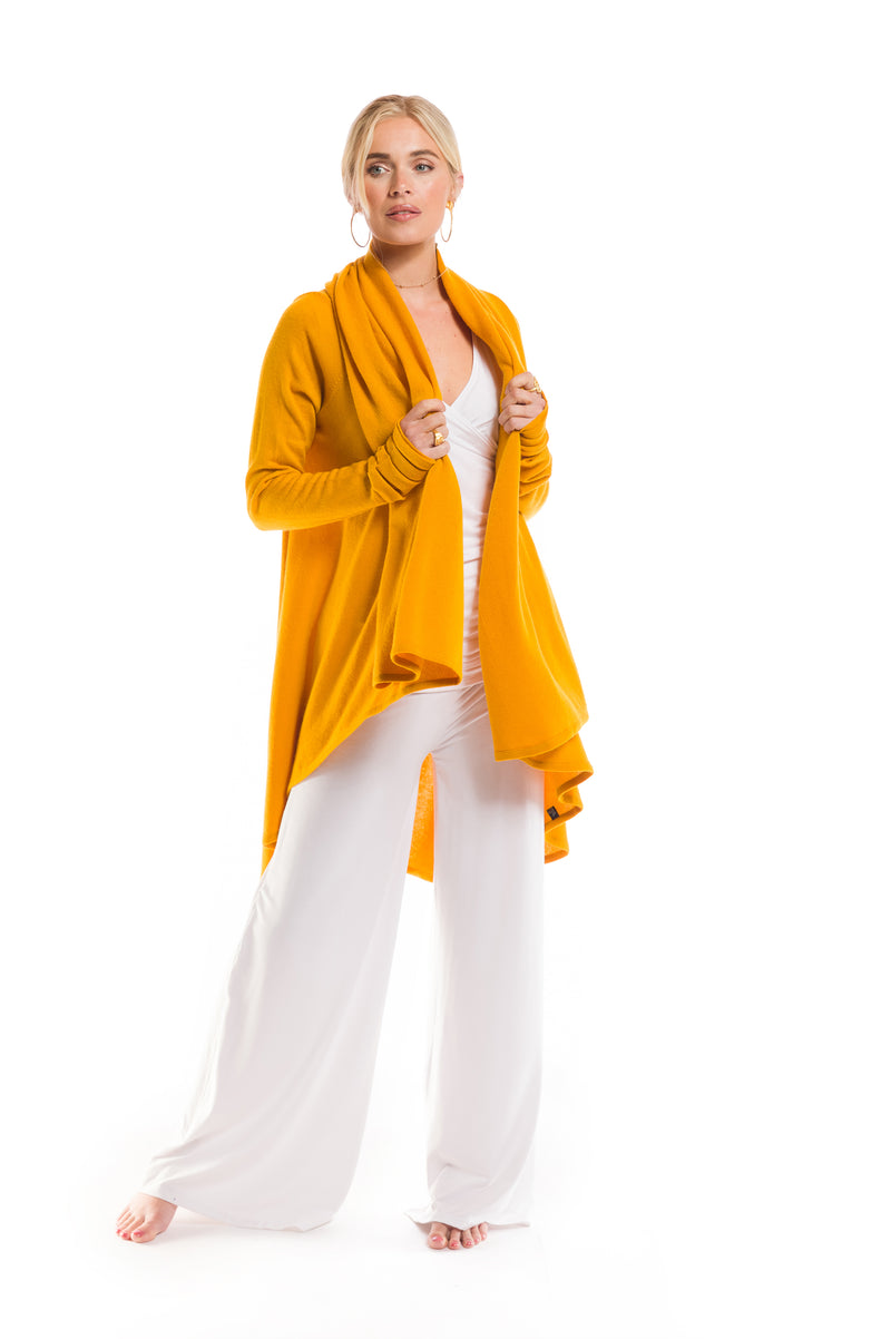 100% 2 PLY CASHMERE SNUGGLE BOX JUMPER TIBETAN YELLOW