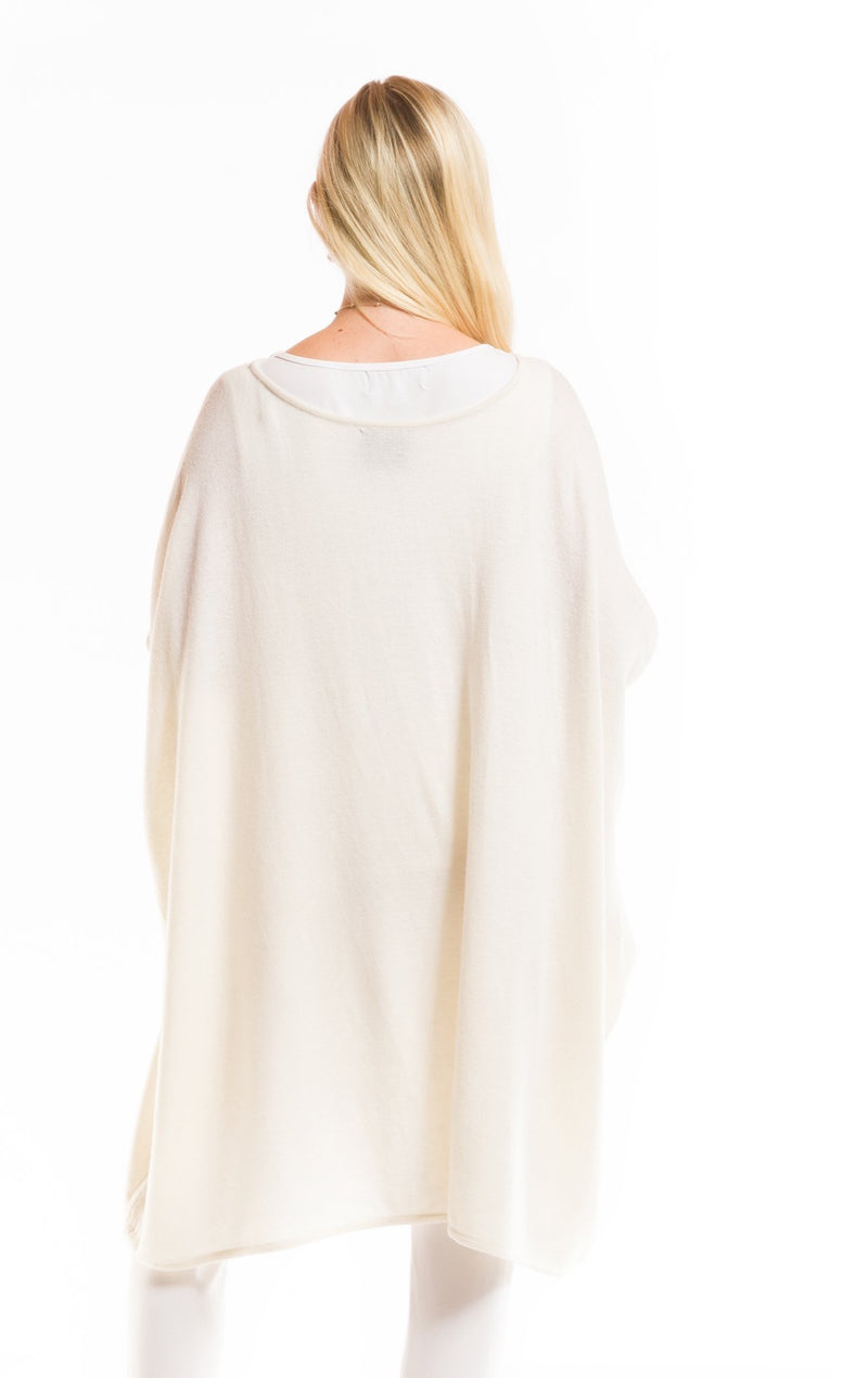 100% 2 PLY CASHMERE SNUGGLE BOX JUMPER WINTER WHITE