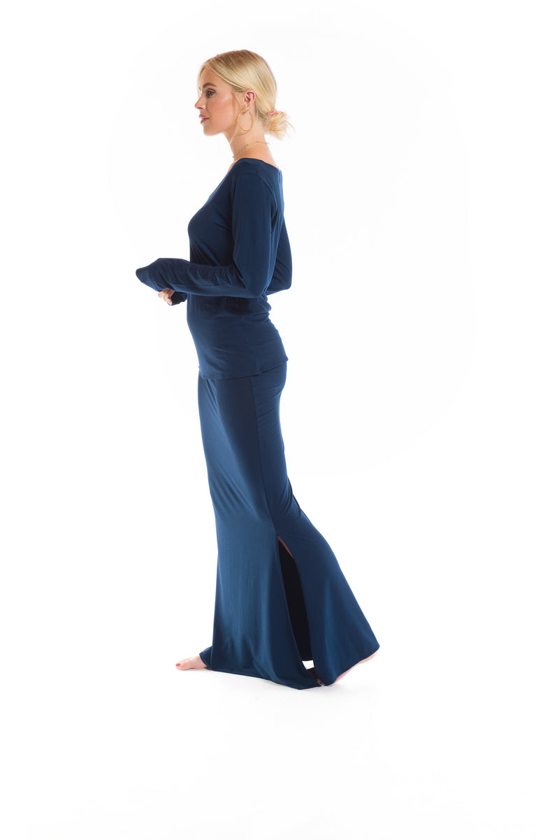 BAMBOO LONG SLEEVE TOP NAVY