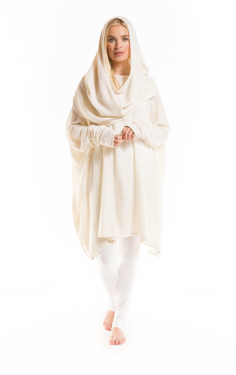 100% 2 PLY CASHMERE SNUGGLE BOX JUMPER WINTER WHITE