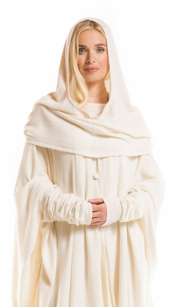 100% 2 PLY CASHMERE SNUGGLE BOX JUMPER WINTER WHITE