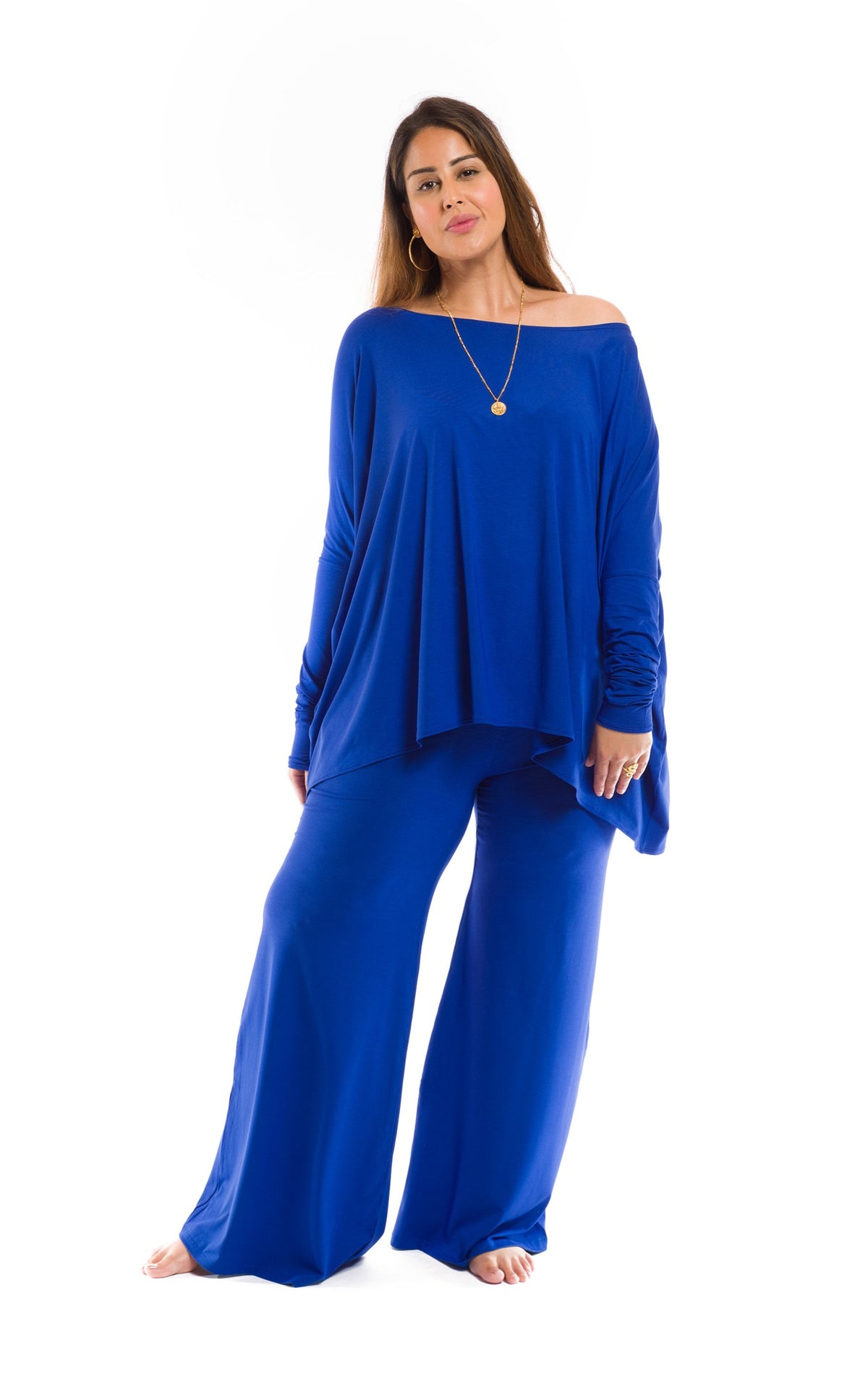 BAMBOO PALAZZO PANTS COBALT BLUE