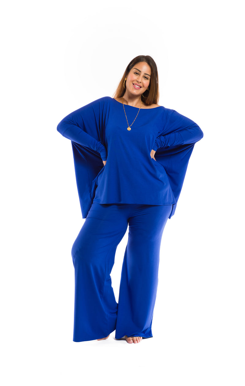 BAMBOO PALAZZO PANTS COBALT BLUE