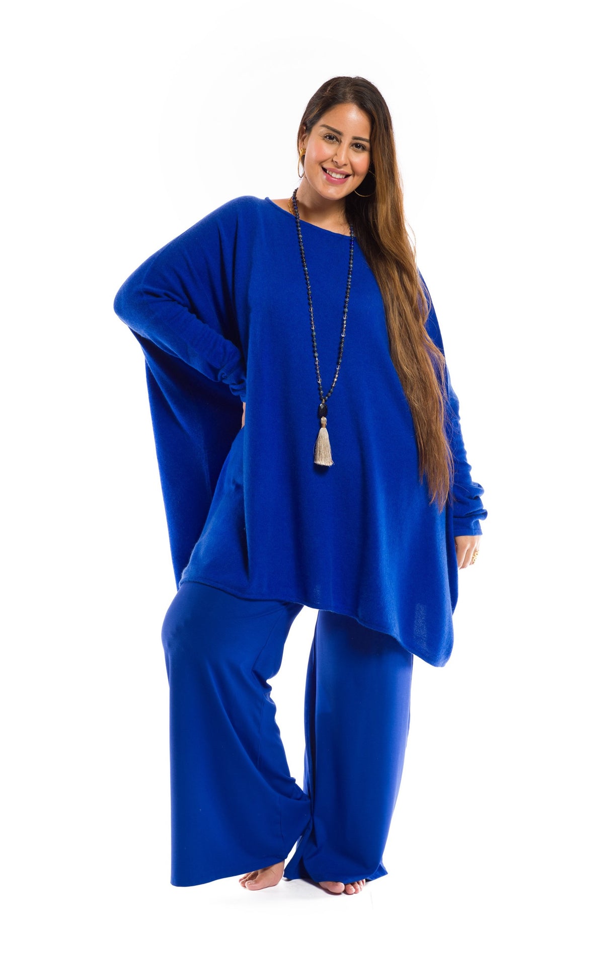 BAMBOO PALAZZO PANTS COBALT BLUE