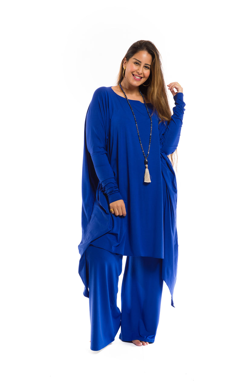 BAMBOO PALAZZO PANTS COBALT BLUE