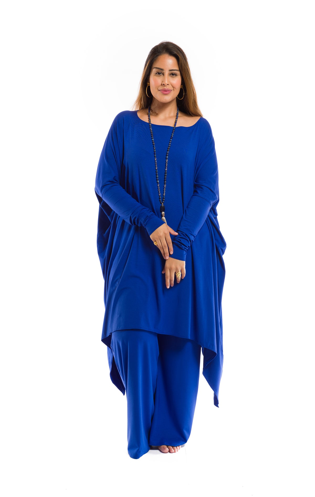 BAMBOO PALAZZO PANTS COBALT BLUE