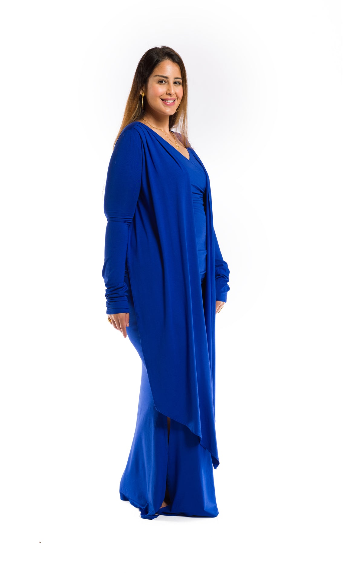 BAMBOO DRAPE SHRUG COBALT BLUE