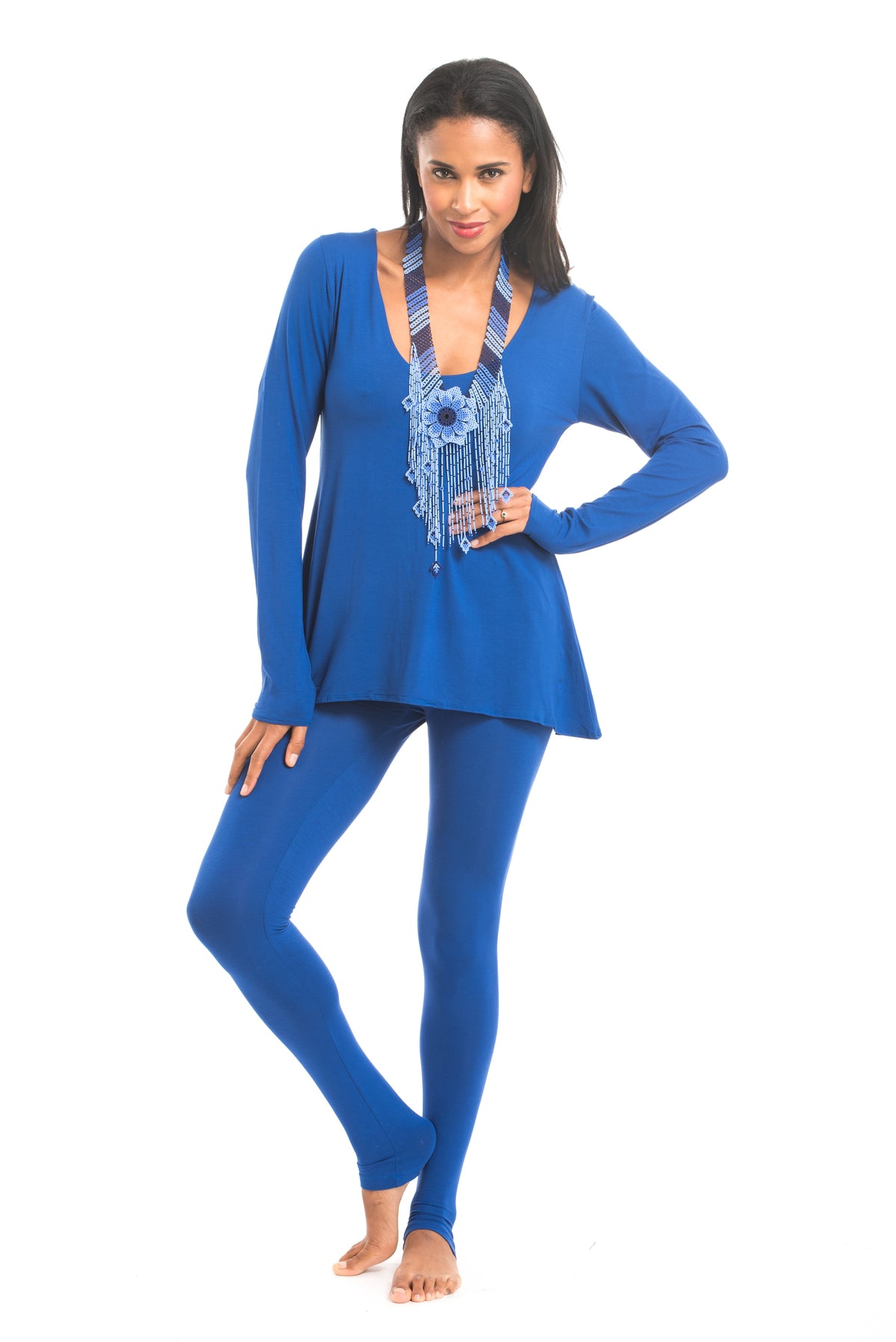 Bamboo Long Leggings Cobalt Blue - MUDRA
