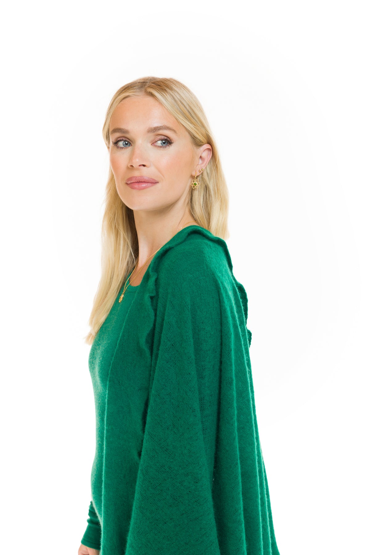 100% CASHMERE FELTED SCARF EMERALD GREEN