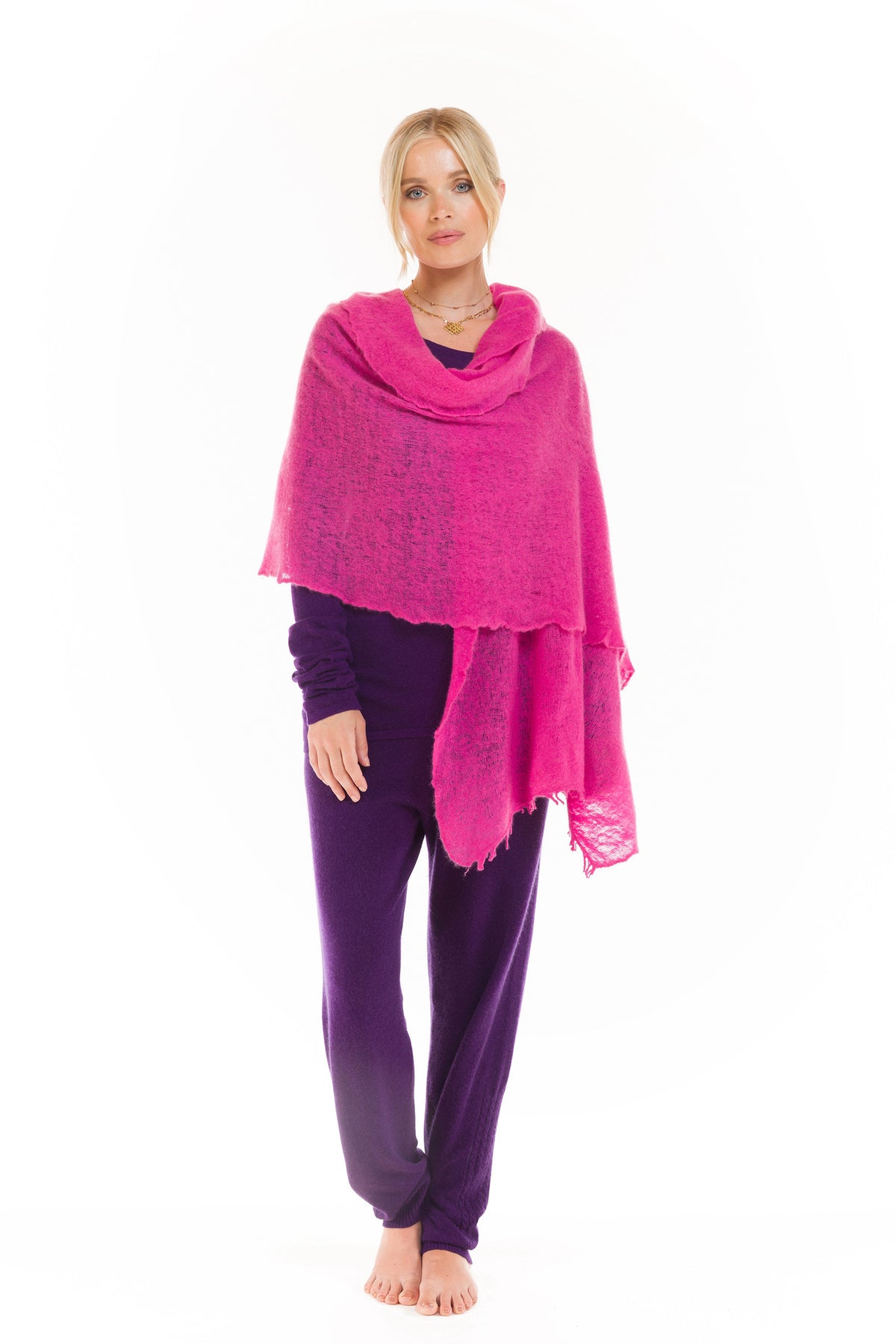 100% ULTRA FINE LONG SLEEVE TOP DEEP PURPLE