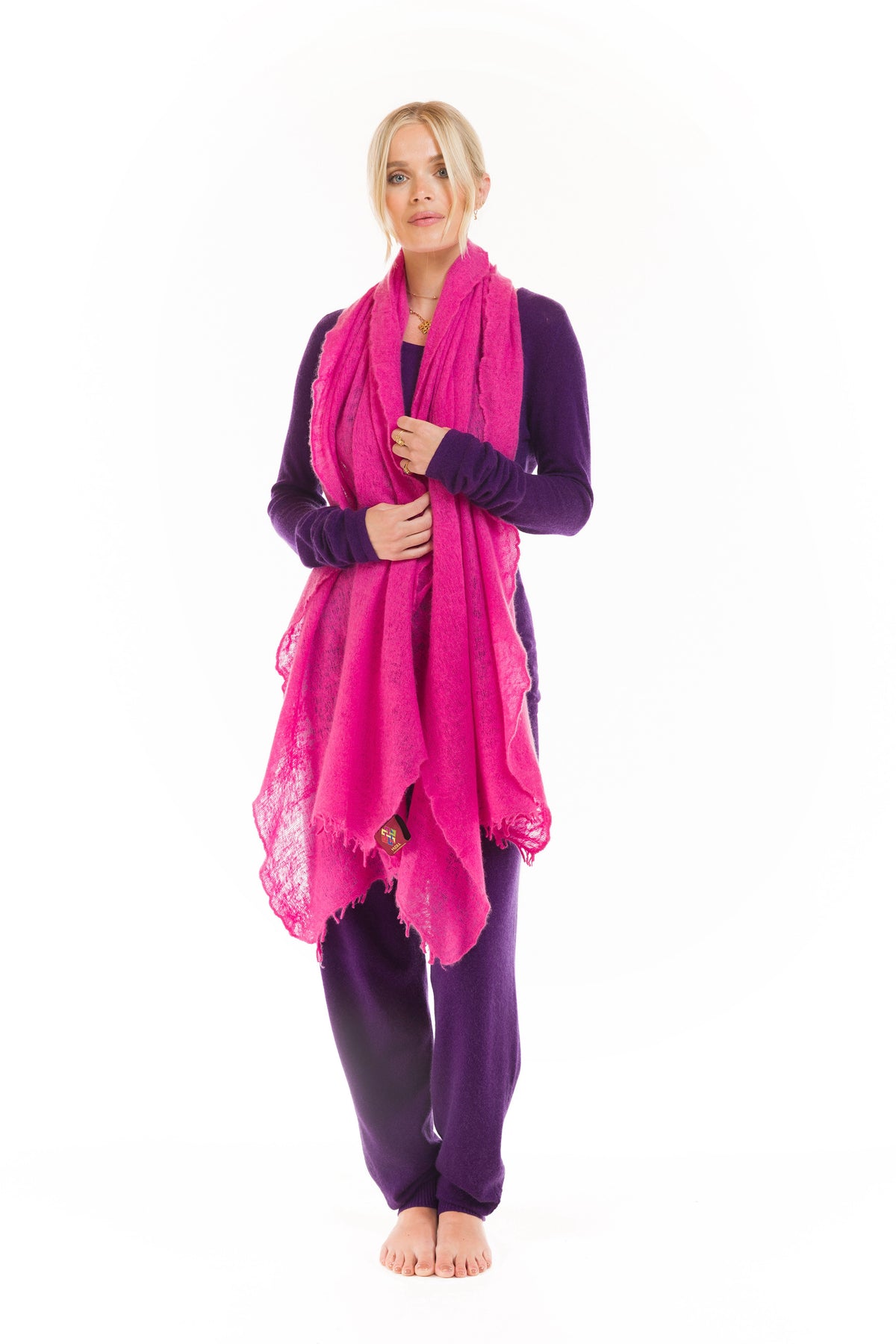 100% ULTRA FINE LONG SLEEVE TOP DEEP PURPLE