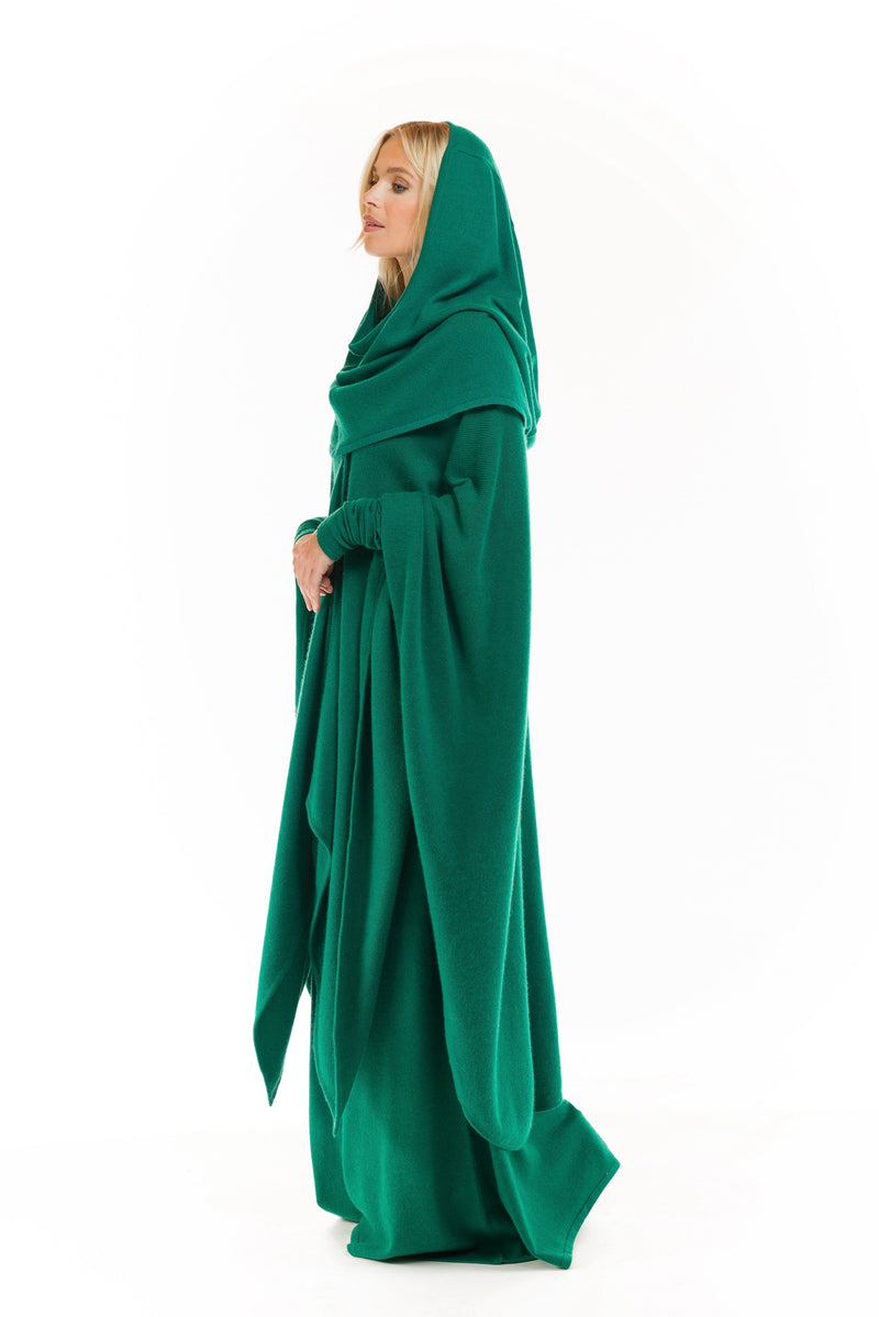 100% 4 PLY AVALON CASHMERE CAPE EMERALD GREEN