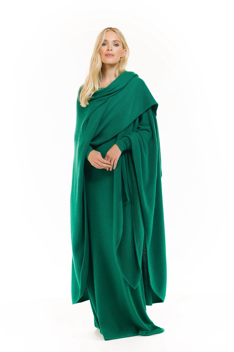 100% 4 PLY AVALON CASHMERE CAPE EMERALD GREEN