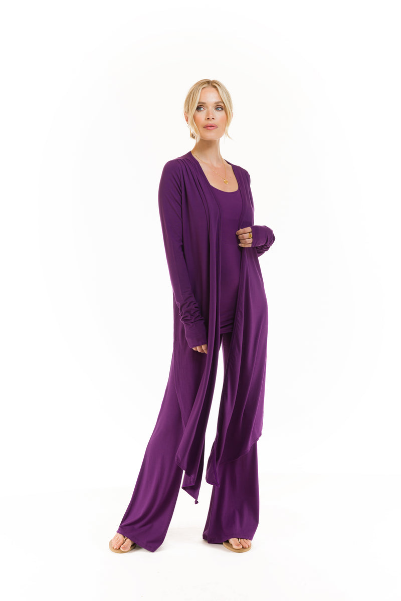 BAMBOO DRAPE SHRUG PURPLE