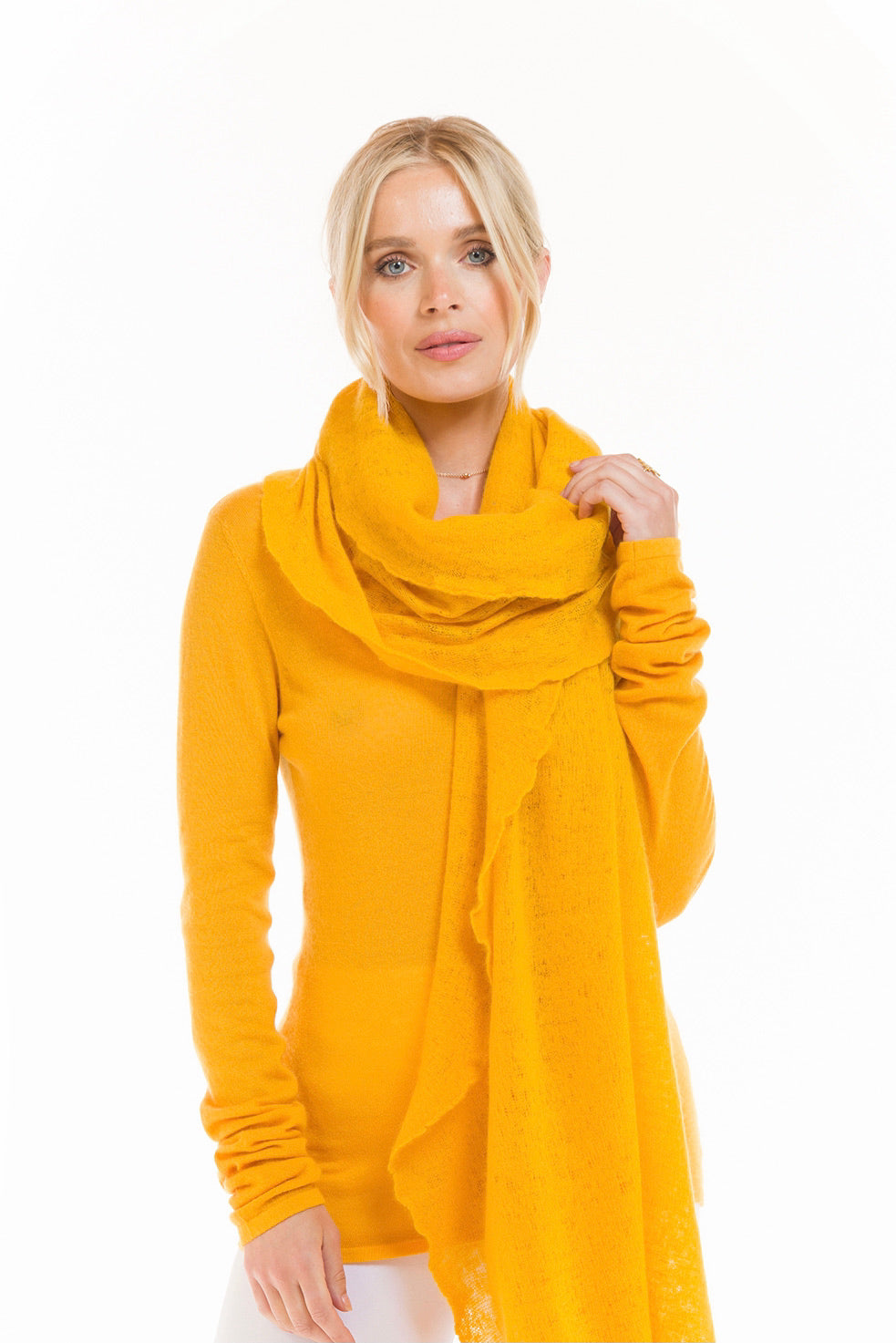 100% ULTRA FINE LONG SLEEVE TOP TIBETAN YELLOW