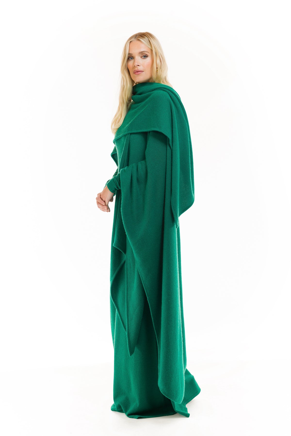 100% 4 PLY AVALON CASHMERE CAPE EMERALD GREEN