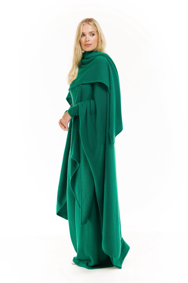 100% 4 PLY AVALON CASHMERE CAPE EMERALD GREEN