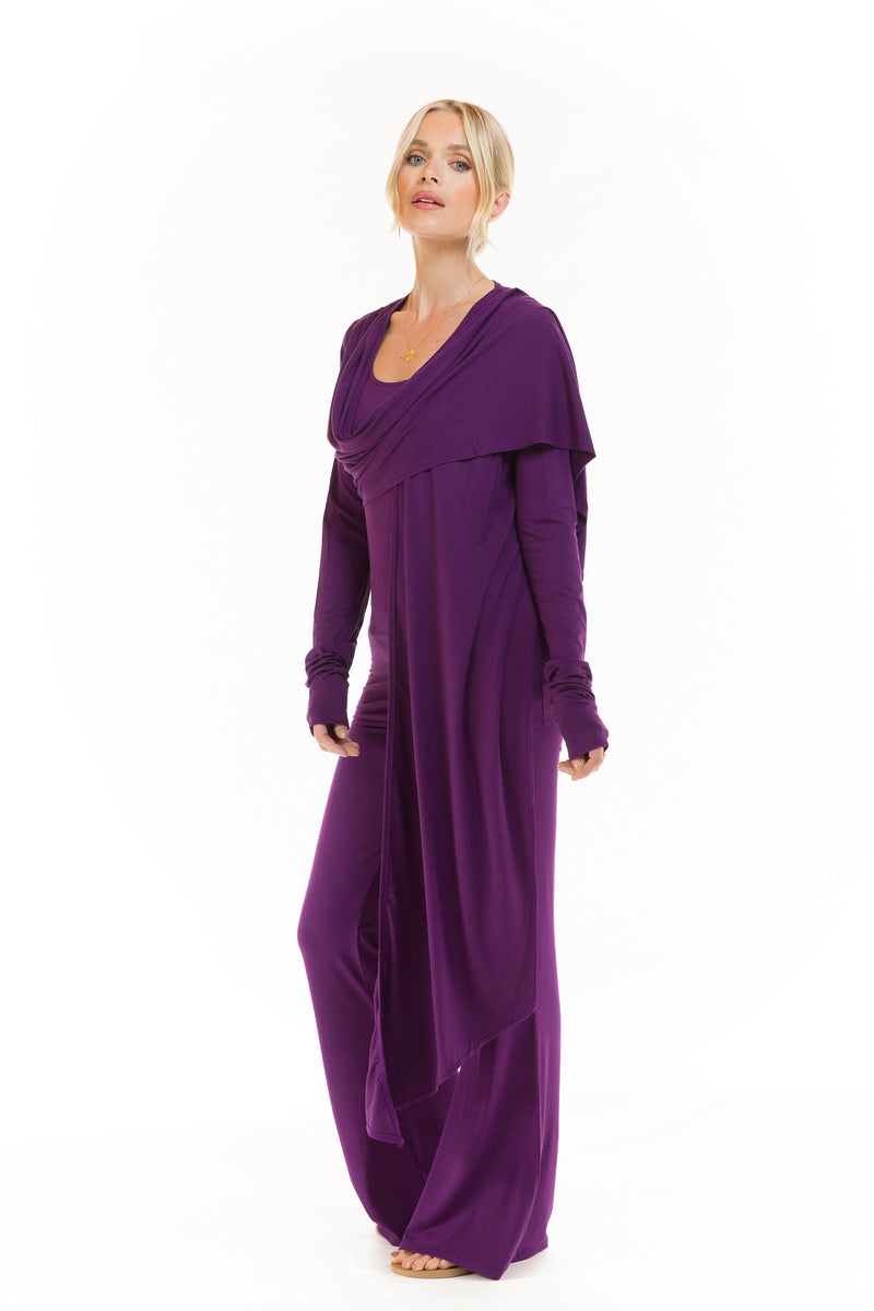 BAMBOO DRAPE SHRUG PURPLE