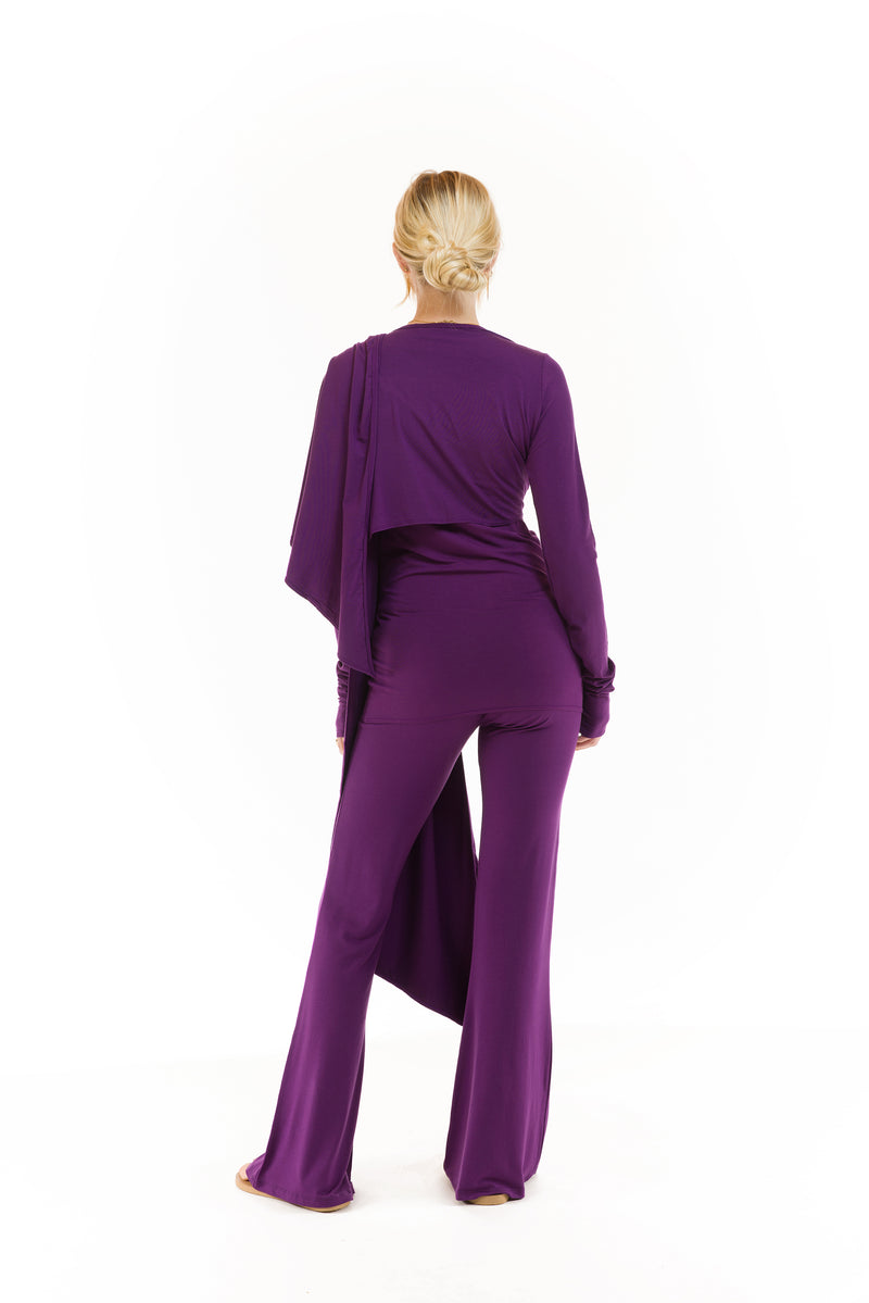 BAMBOO DRAPE SHRUG PURPLE