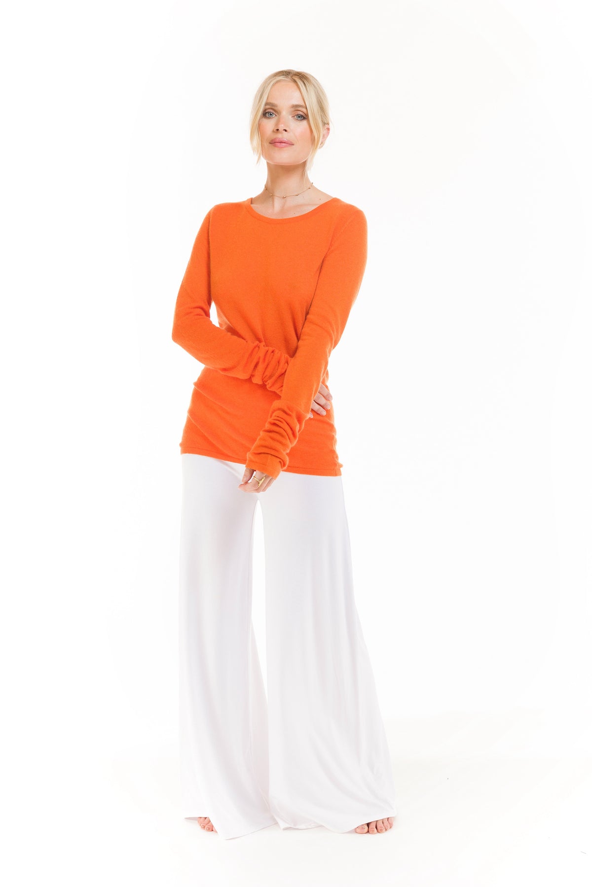 100% ULTRA FINE LONG SLEEVE TOP SPICY ORANGE