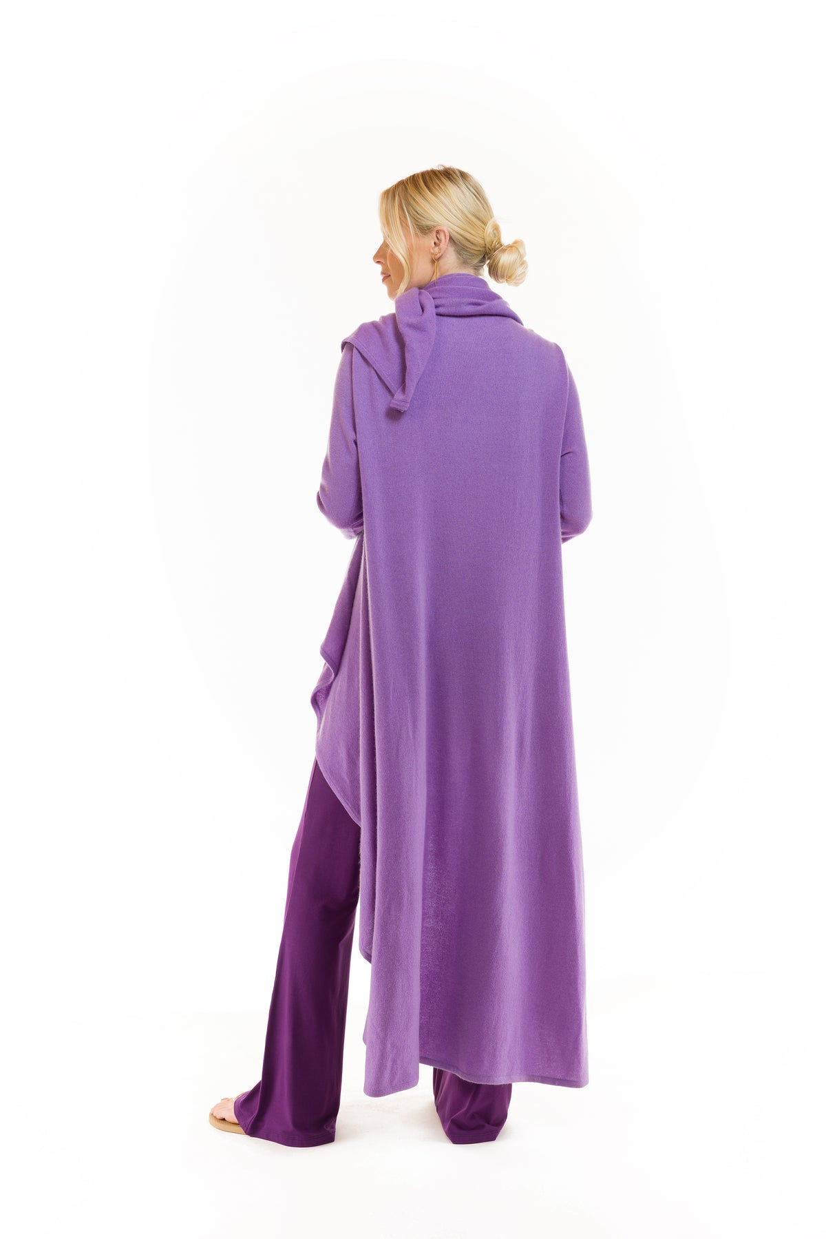 100% CASHMERE WATERFALL JACKET LAVENDER