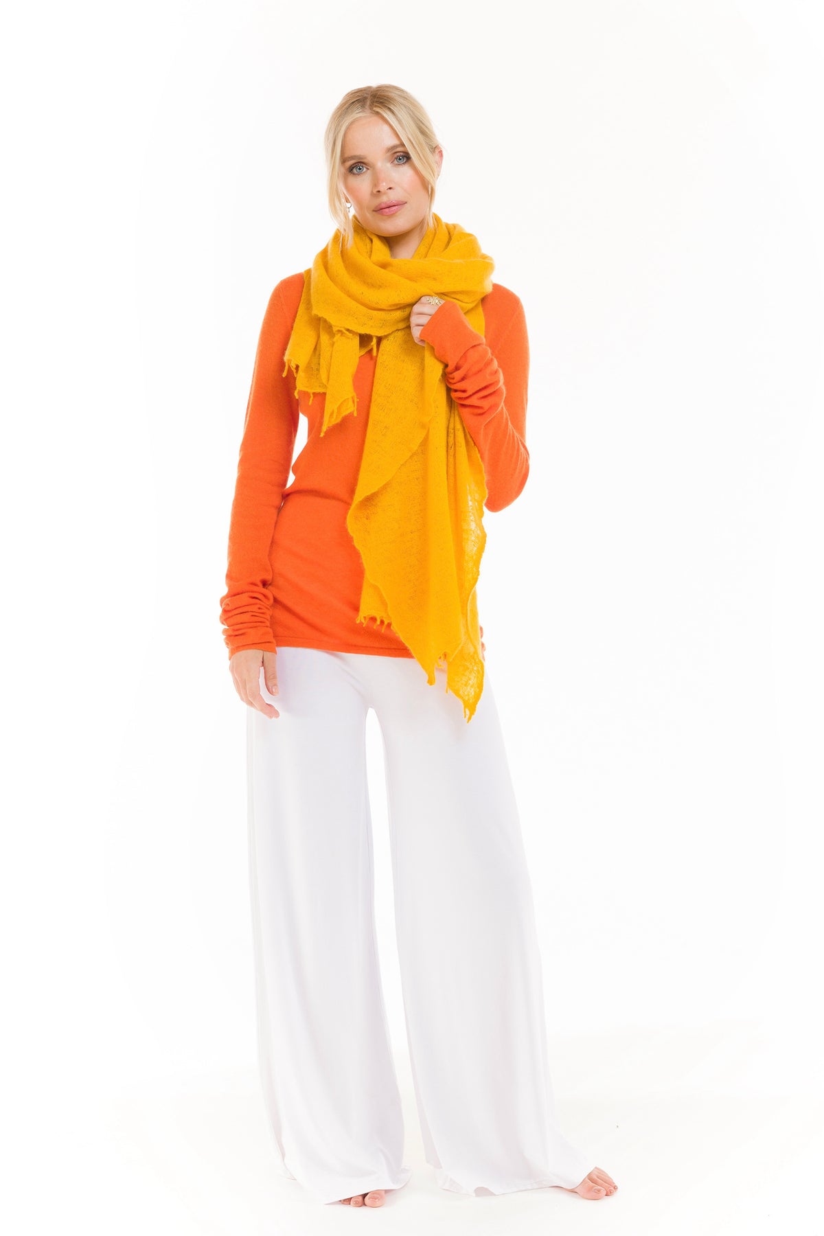 100% ULTRA FINE LONG SLEEVE TOP SPICY ORANGE