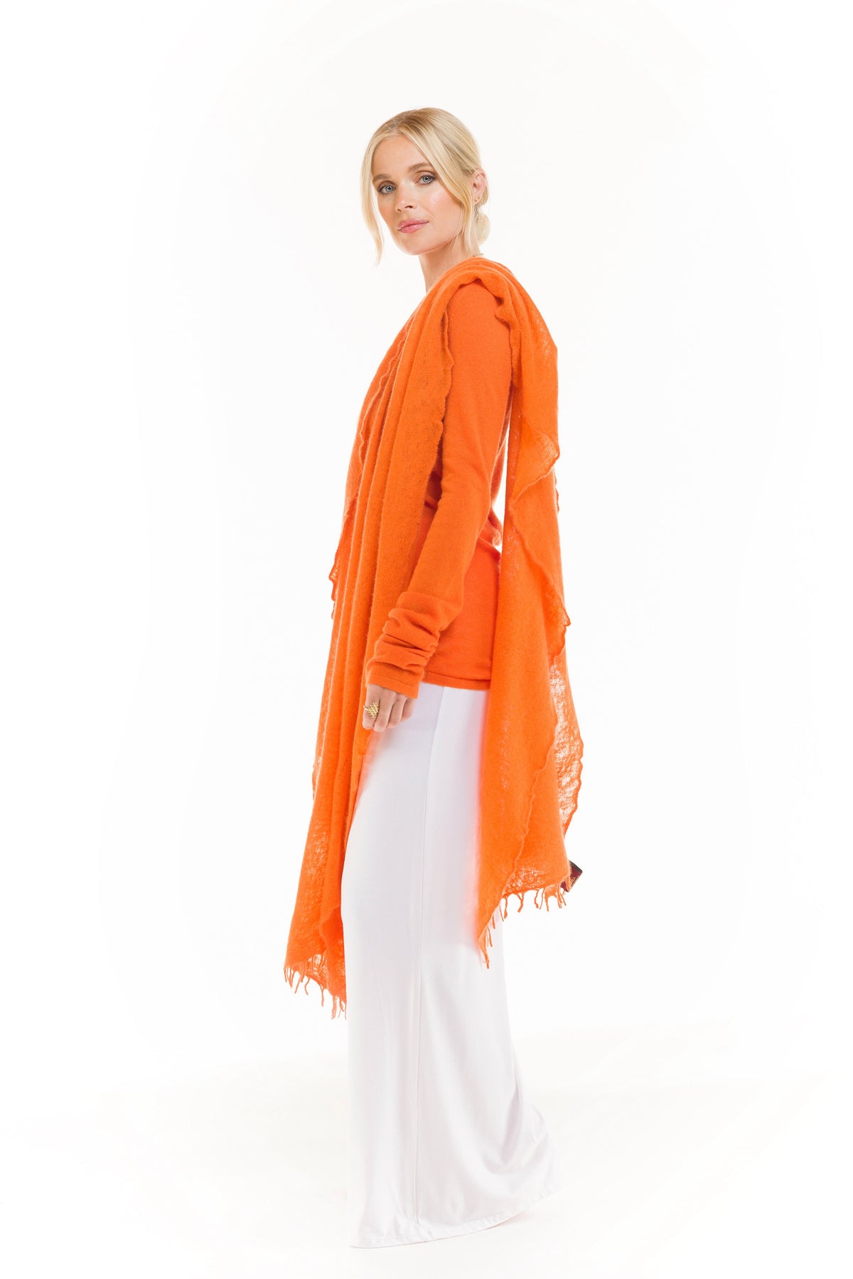 100% CASHMERE FELTED SCARF ORANGE