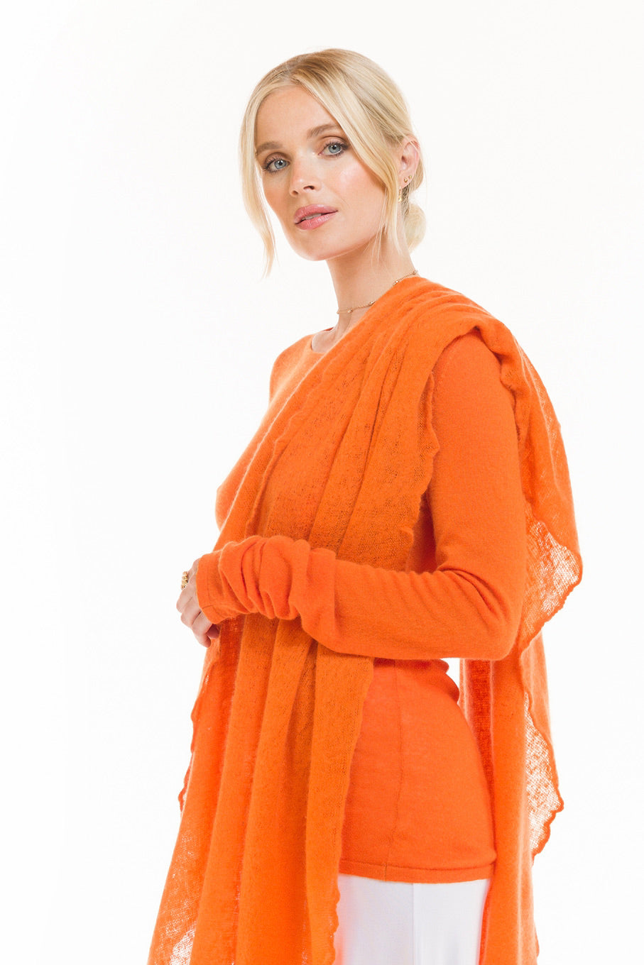 100% CASHMERE FELTED SCARF ORANGE