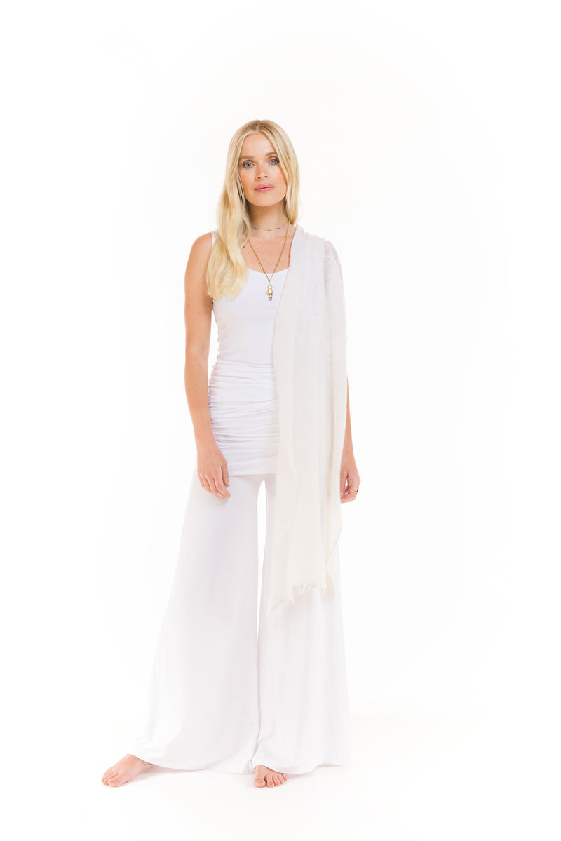 100% CASHMERE FELTED SCARF WINTER WHITE