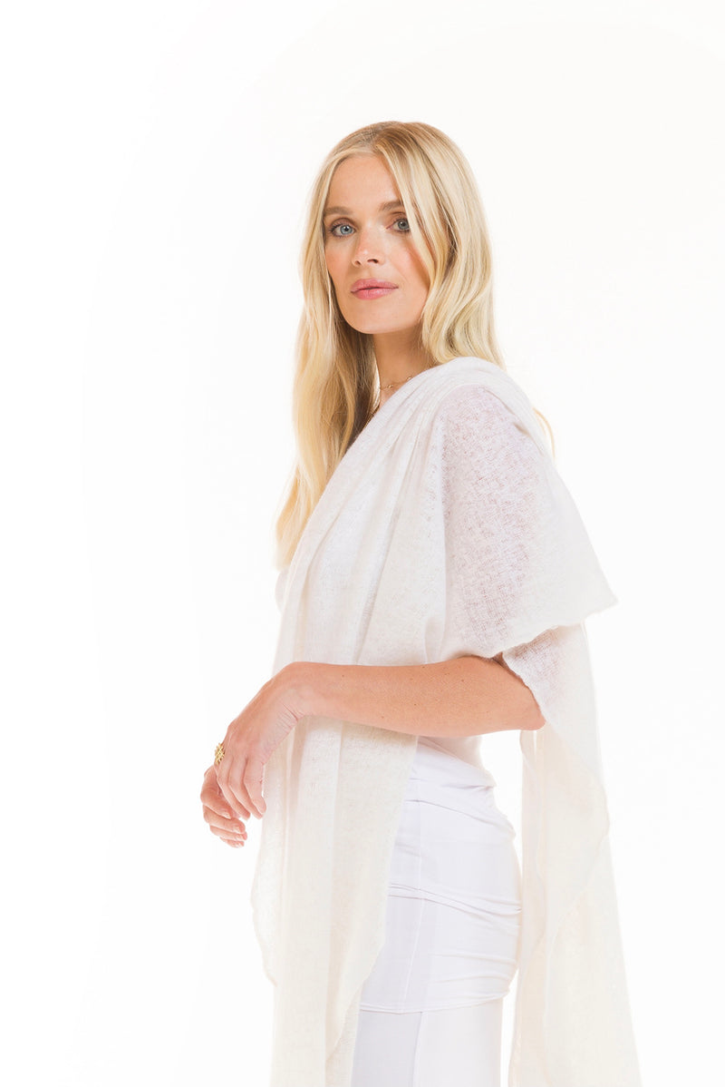 100% CASHMERE FELTED SCARF WINTER WHITE